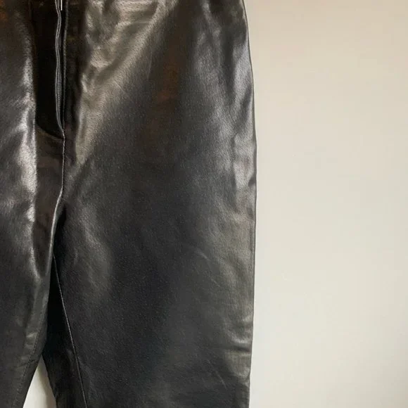 Vintage Indeed Black Leather Fully Lined Pants Size 4 - Picture 5 of 12